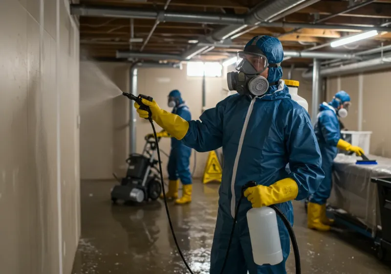 Basement Sanitization and Antimicrobial Treatment process in Jasper, IN