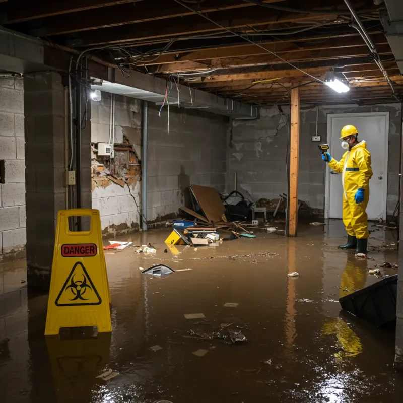 Flooded Basement Electrical Hazard in Jasper, IN Property