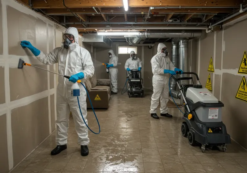 Basement Moisture Removal and Structural Drying process in Jasper, IN